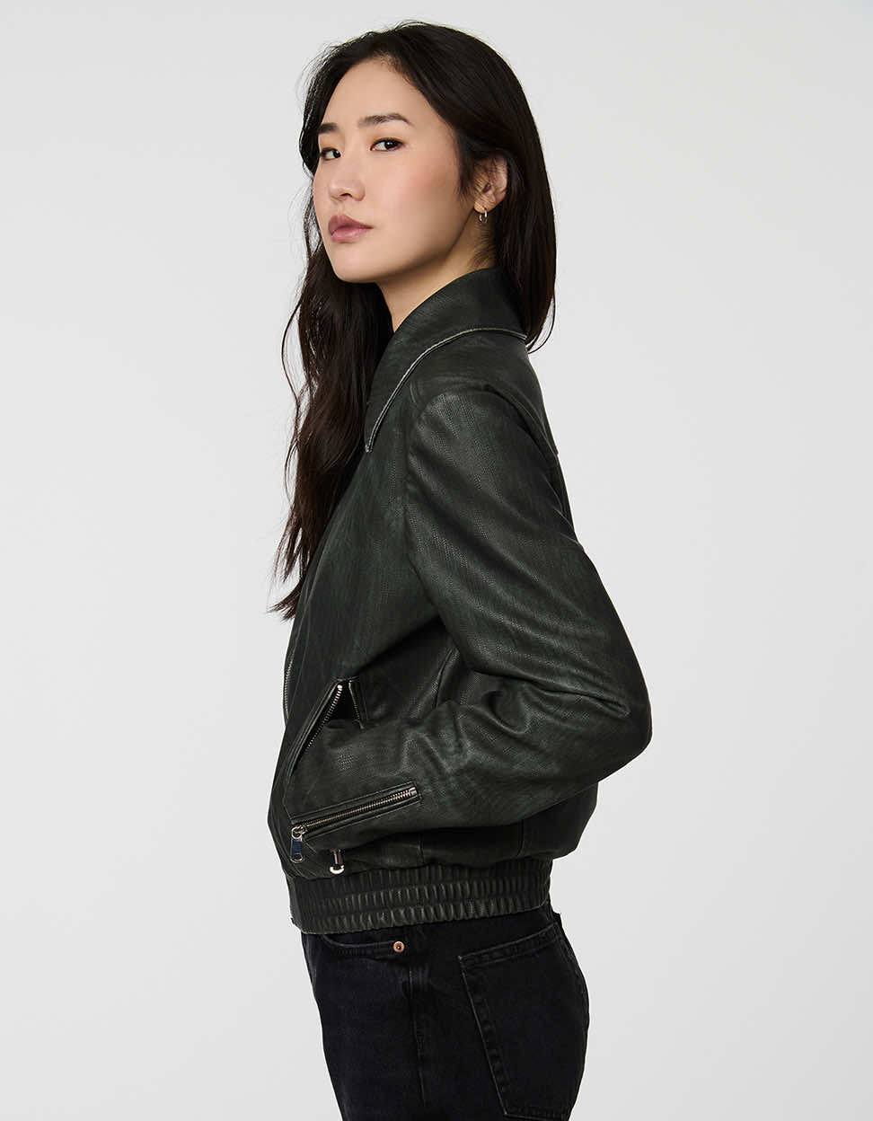 Archer Faux Leather Bomber - Image 4