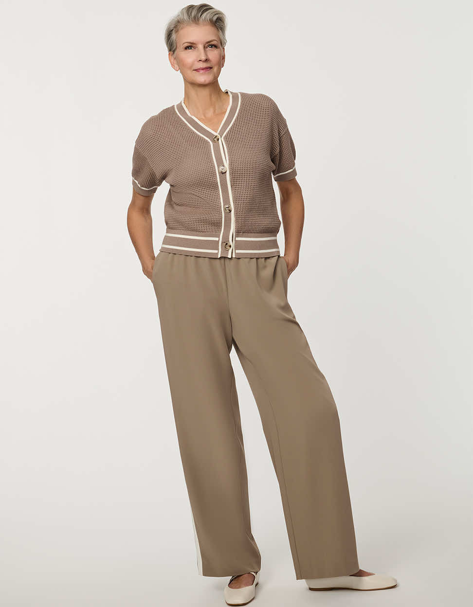 Basketweave Knit Cardigan - Image 2