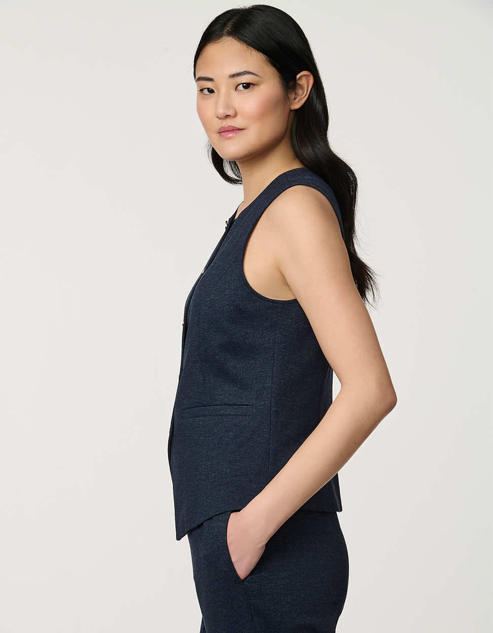 Button Down Crew Neck Vest - Image 6