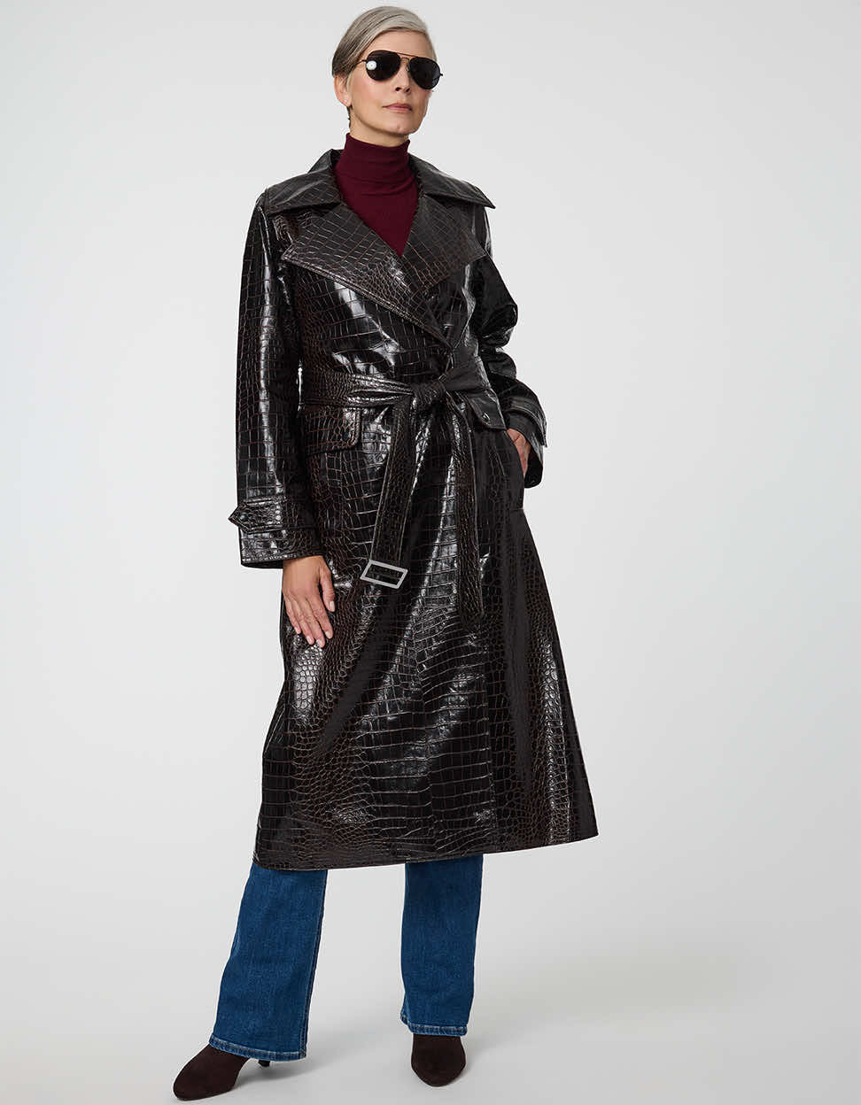 Carrington Embossed Croc Trench - Image 3