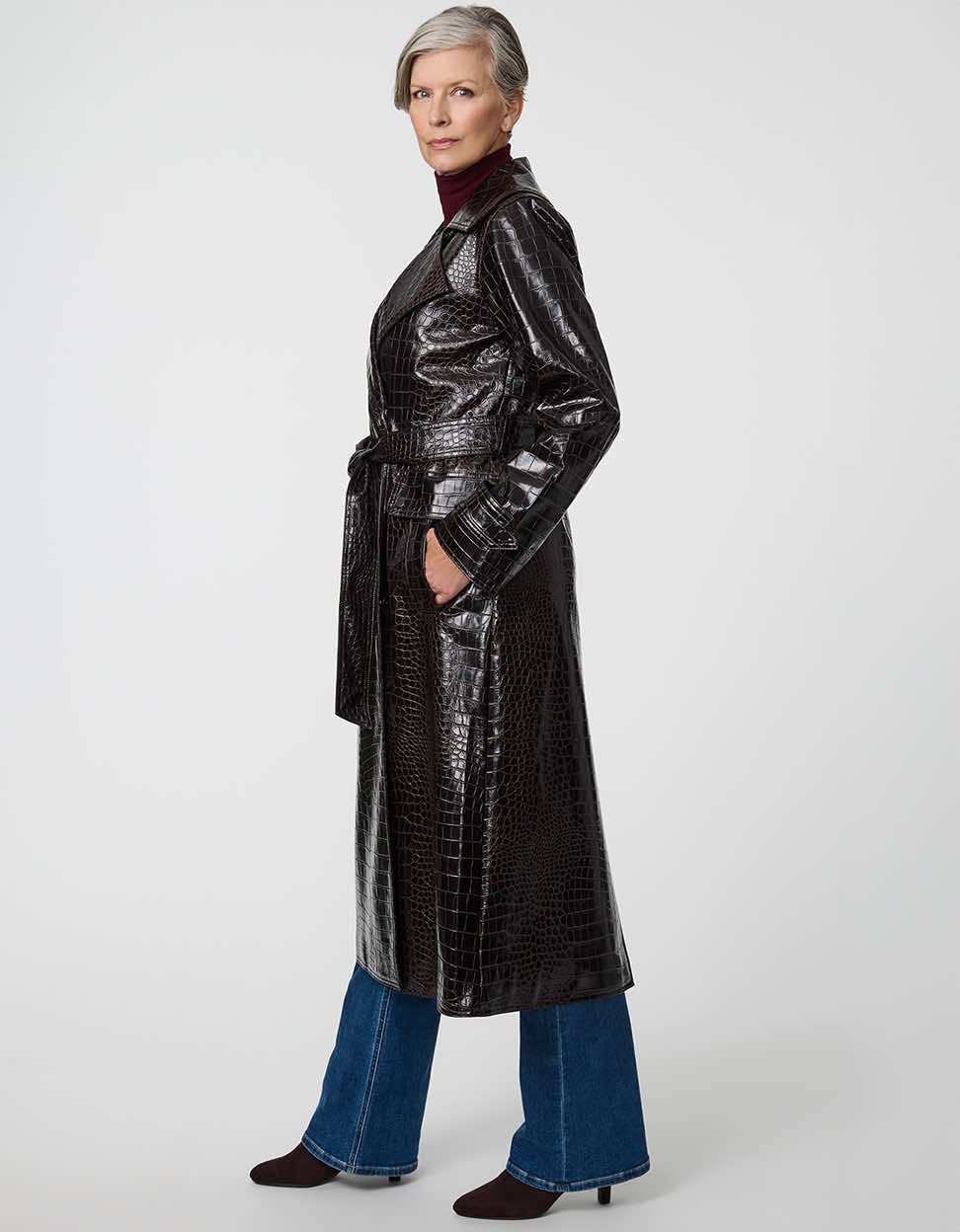 Carrington Embossed Croc Trench - Image 4