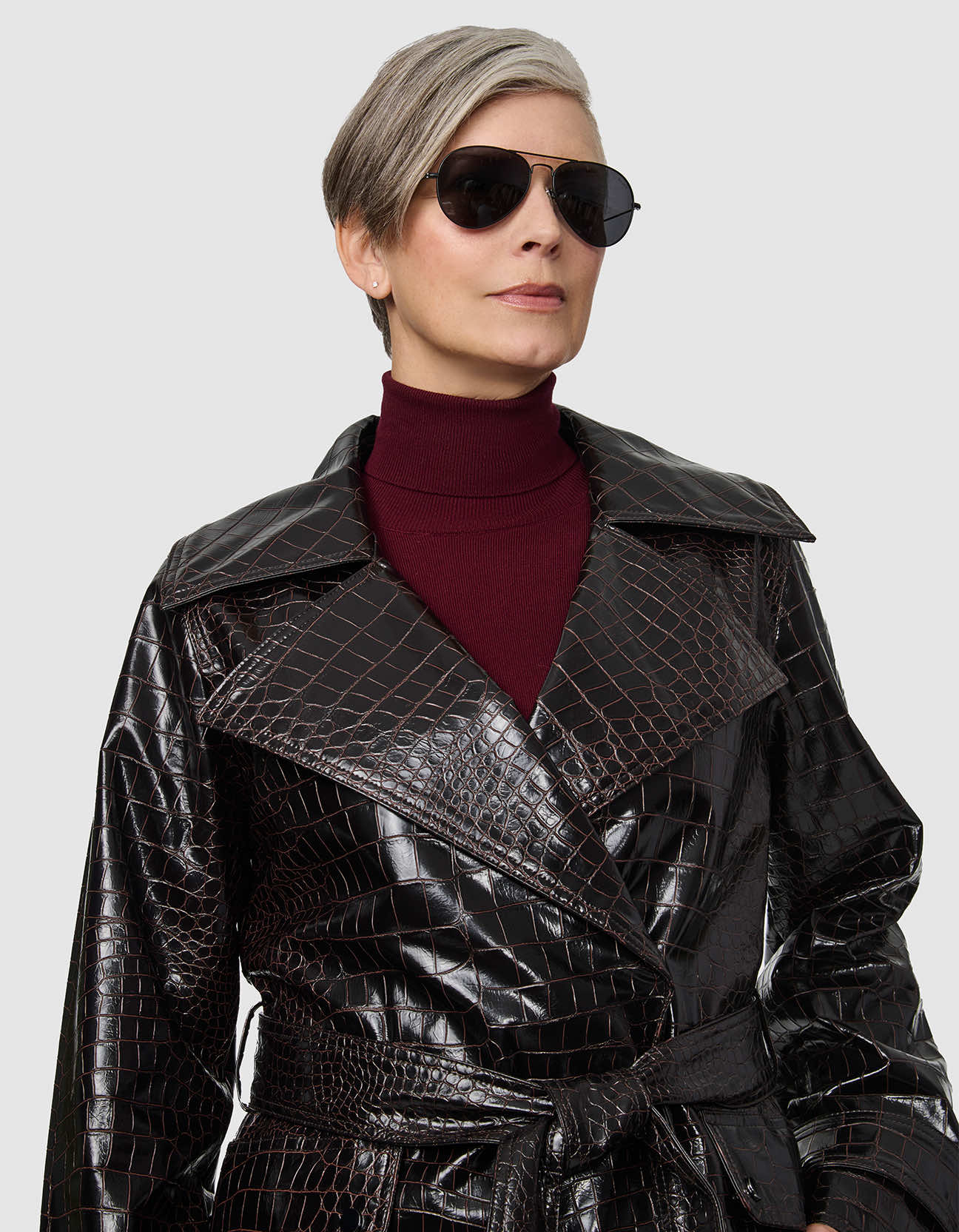 Carrington Embossed Croc Trench - Image 6
