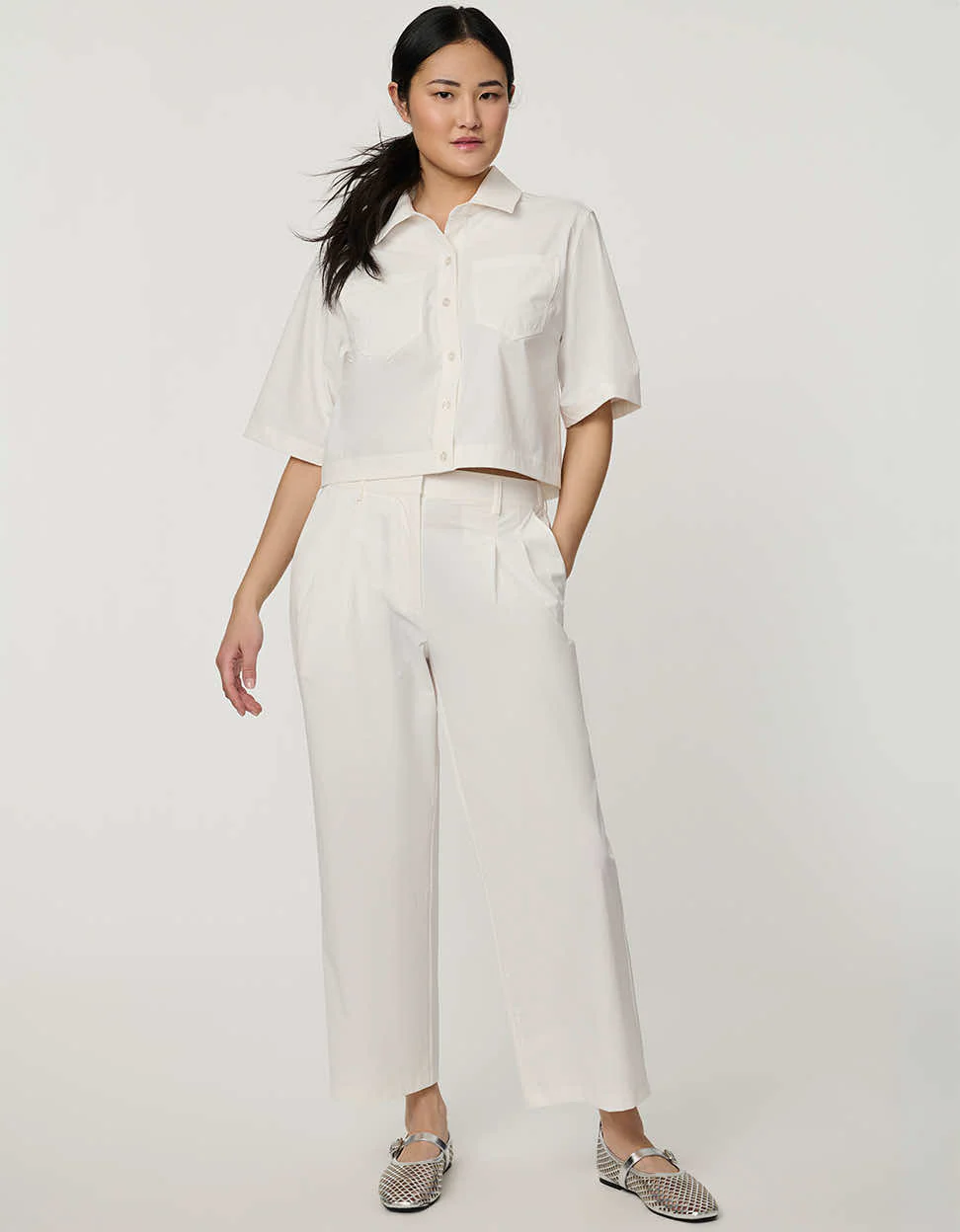 Cropped Poplin Shirt - Image 2