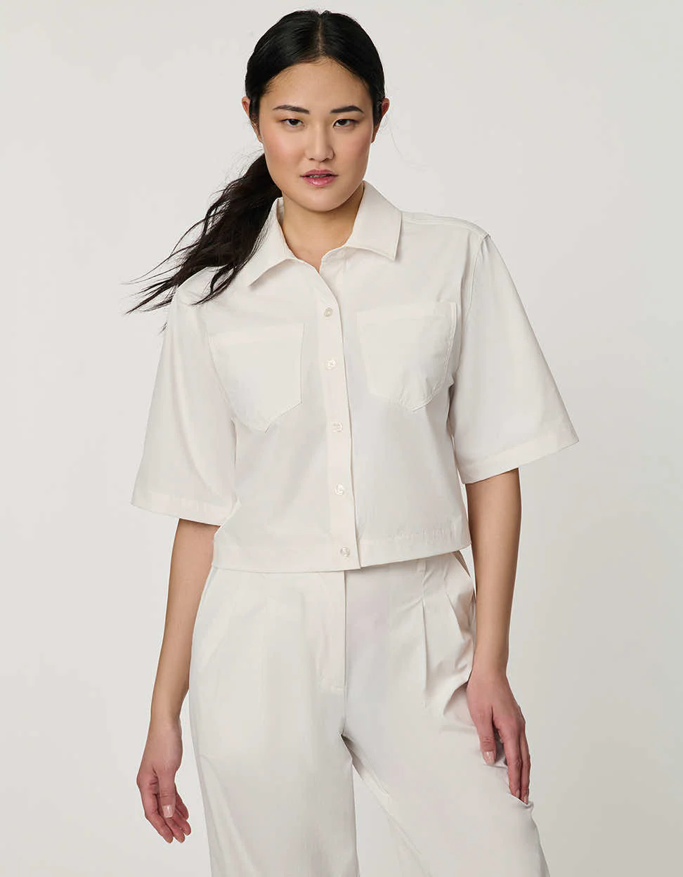 Cropped Poplin Shirt - Image 3