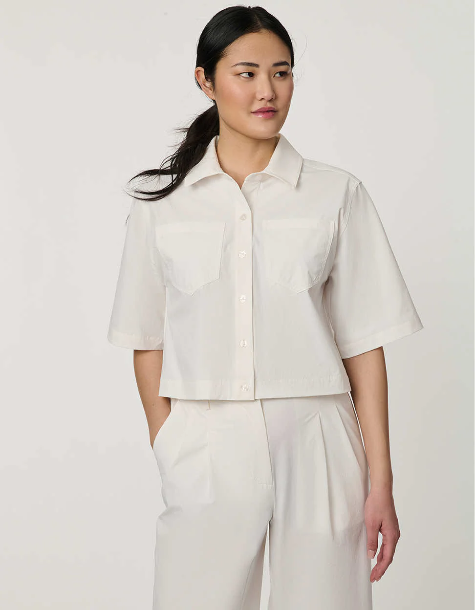 Cropped Poplin Shirt - Image 4