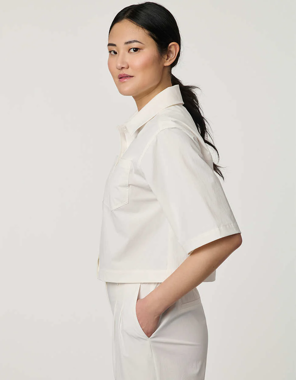 Cropped Poplin Shirt - Image 5