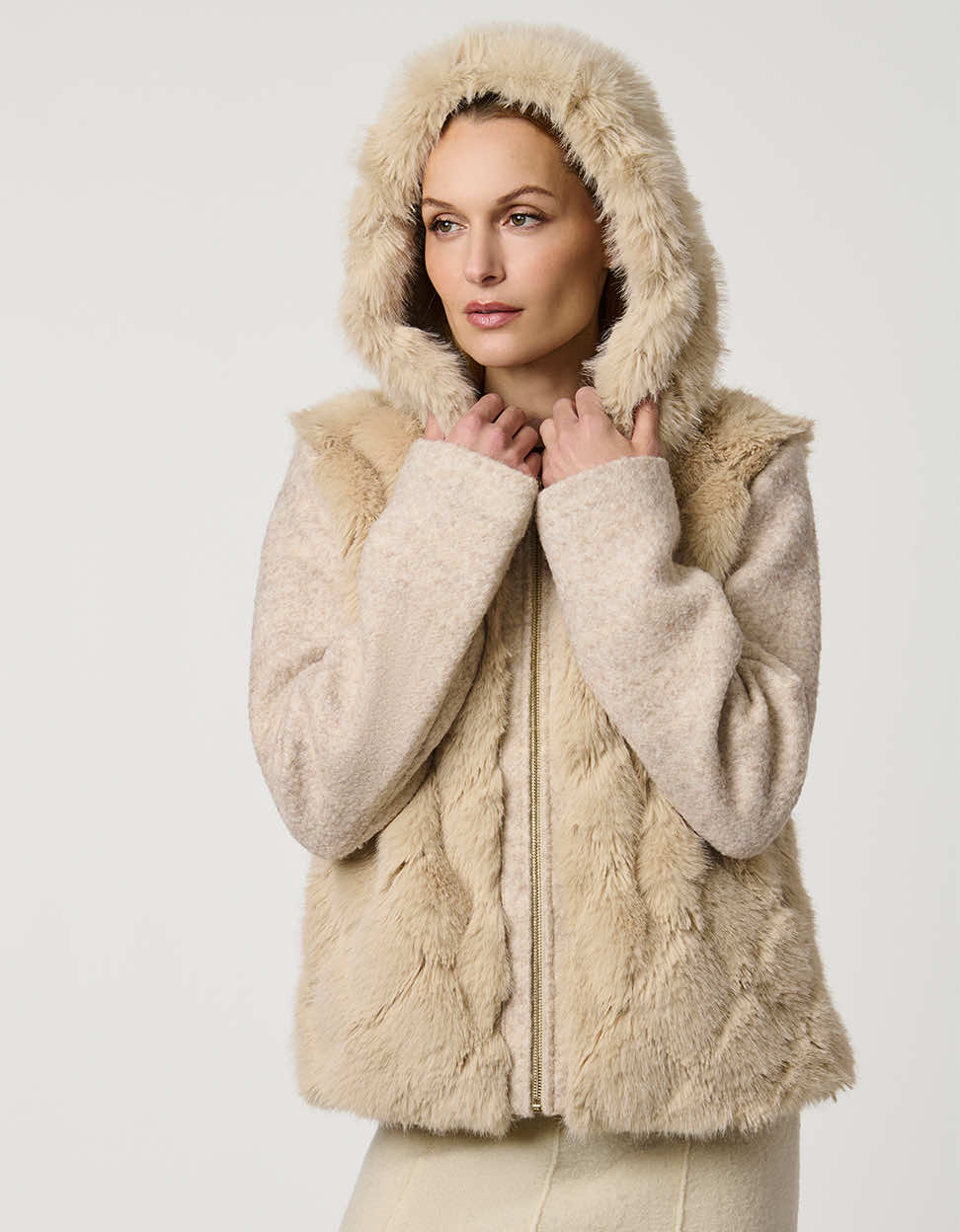 Darien Faux Fur Wool Combo Jacket - Image 3