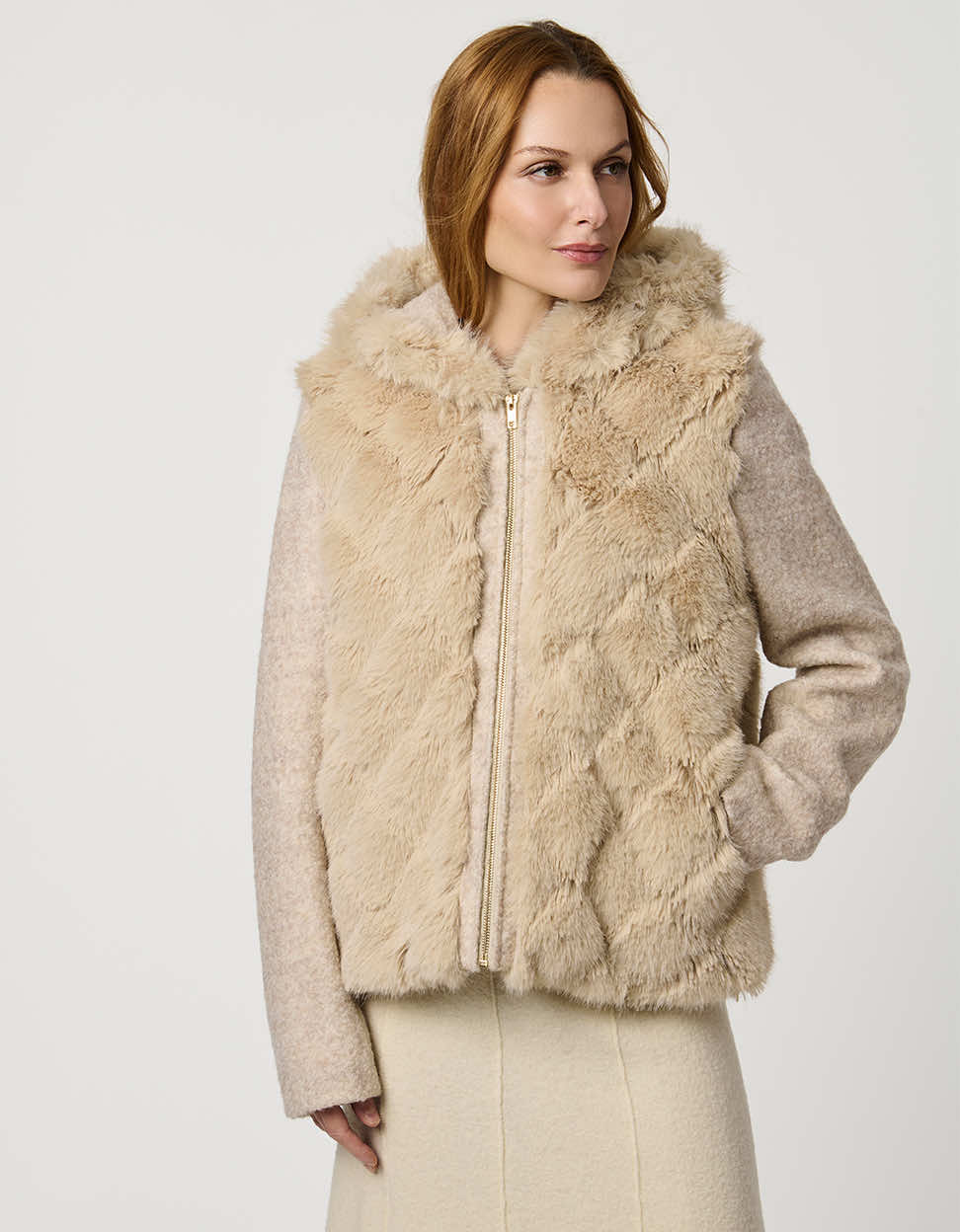 Darien Faux Fur Wool Combo Jacket - Image 4