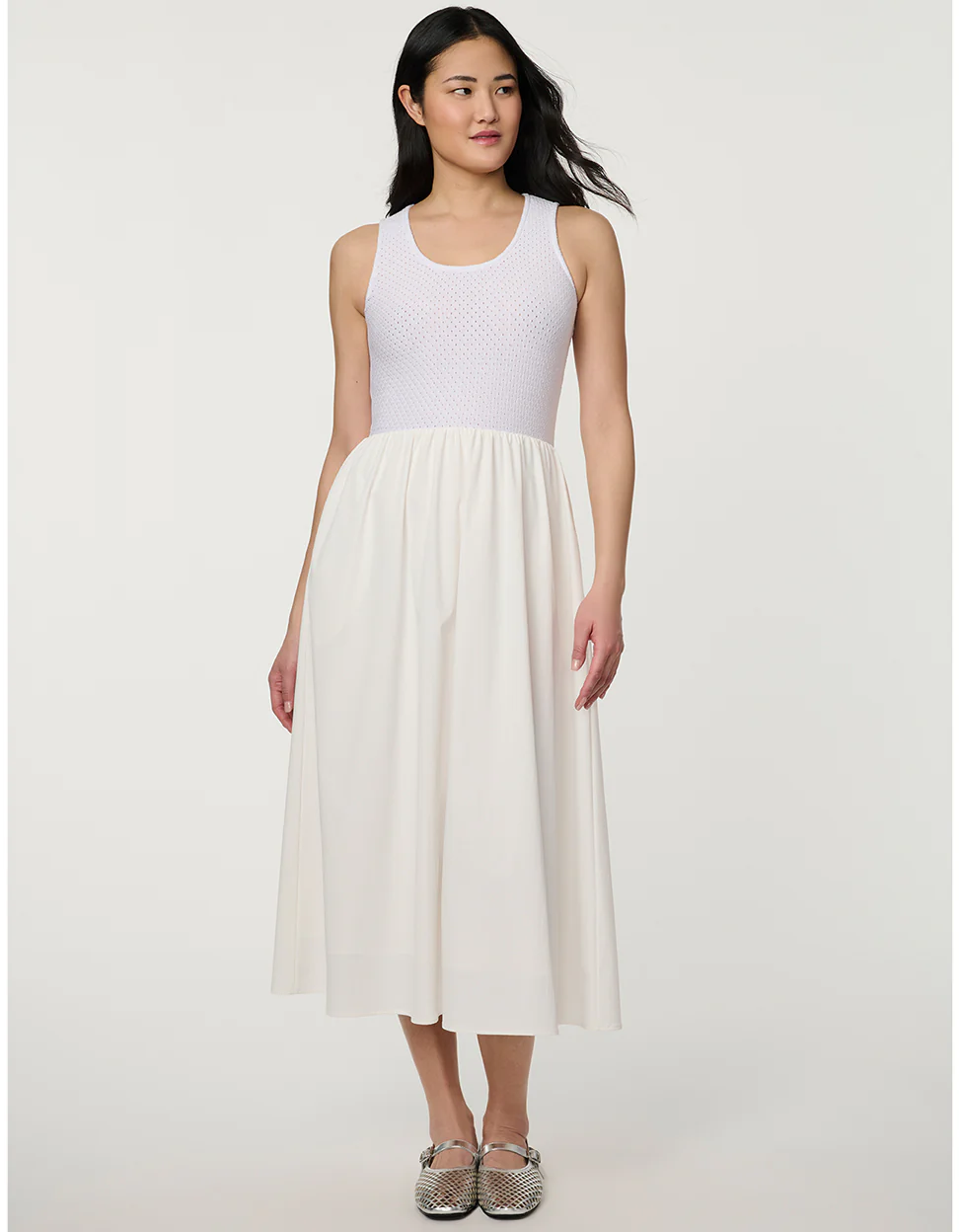 Eyelet Midi Dress