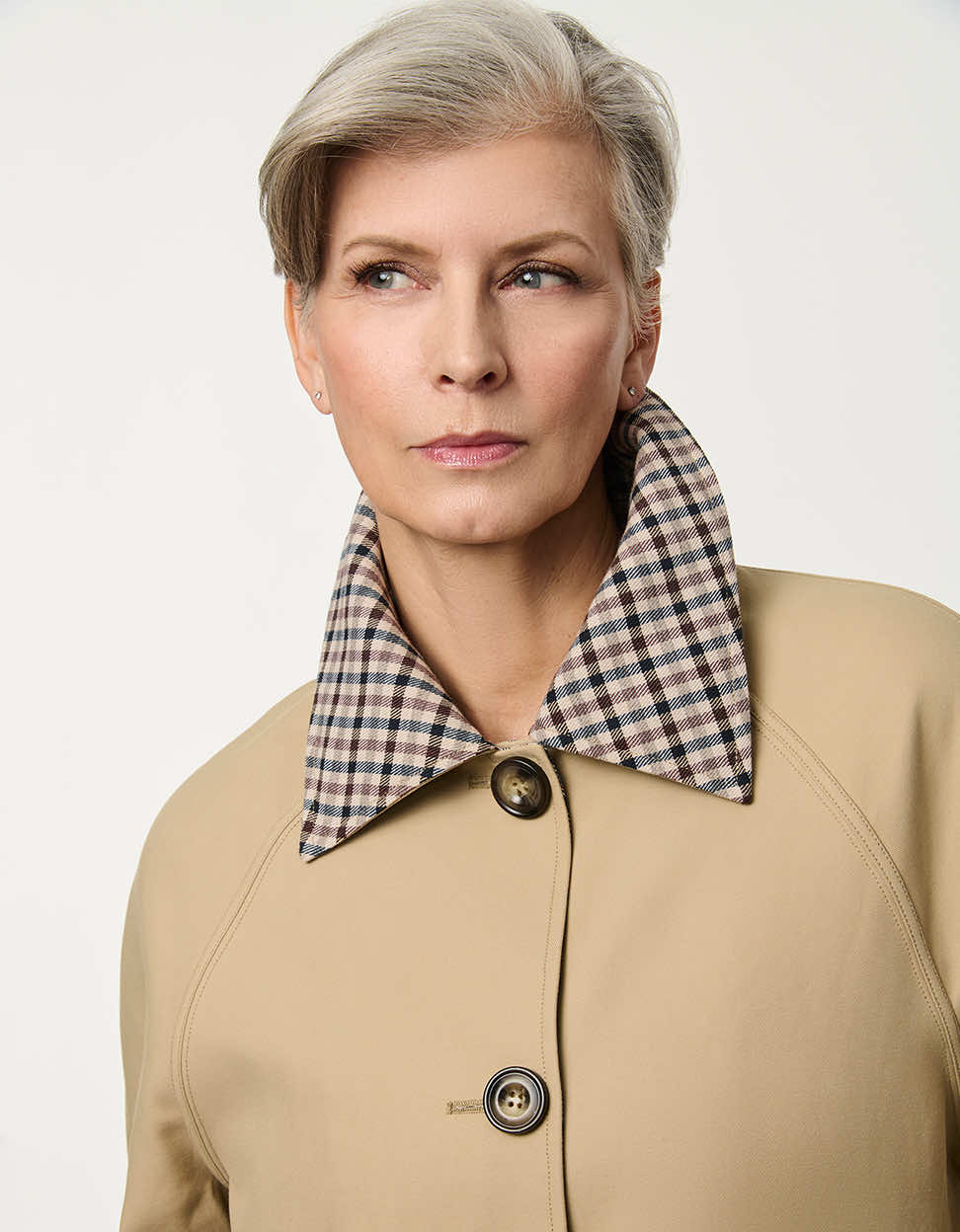 Kingsley Plaid Collar Trench - Image 3