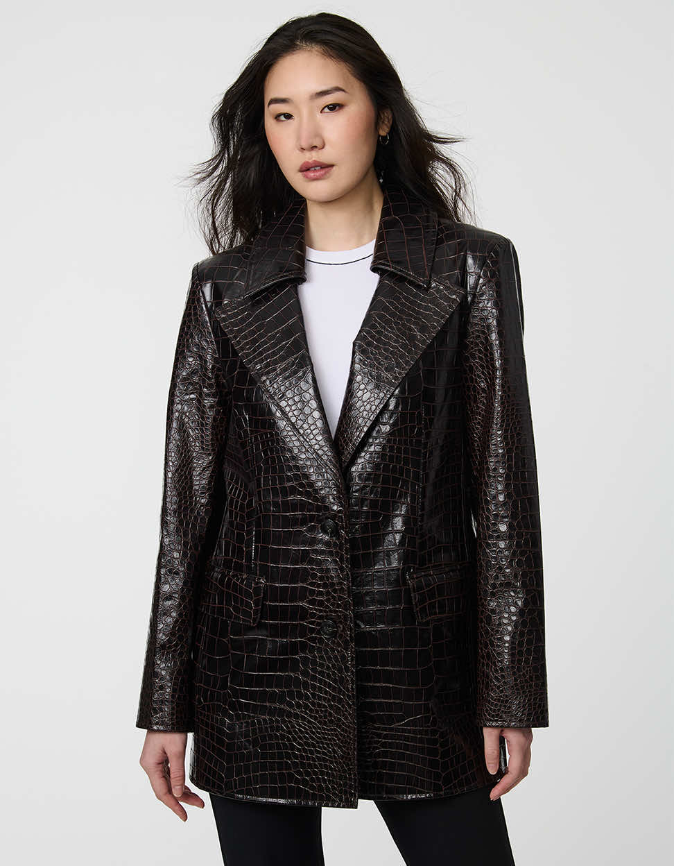 Langston Embossed Croc Blazer - Image 3