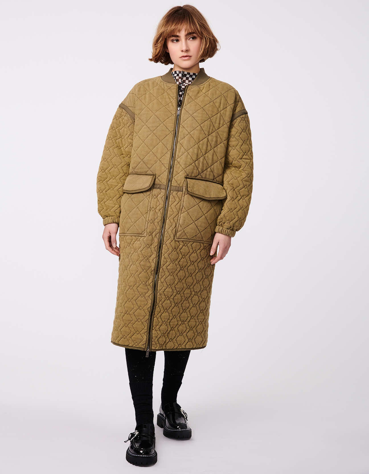 MIX-STICH LONG QUILTED COAT