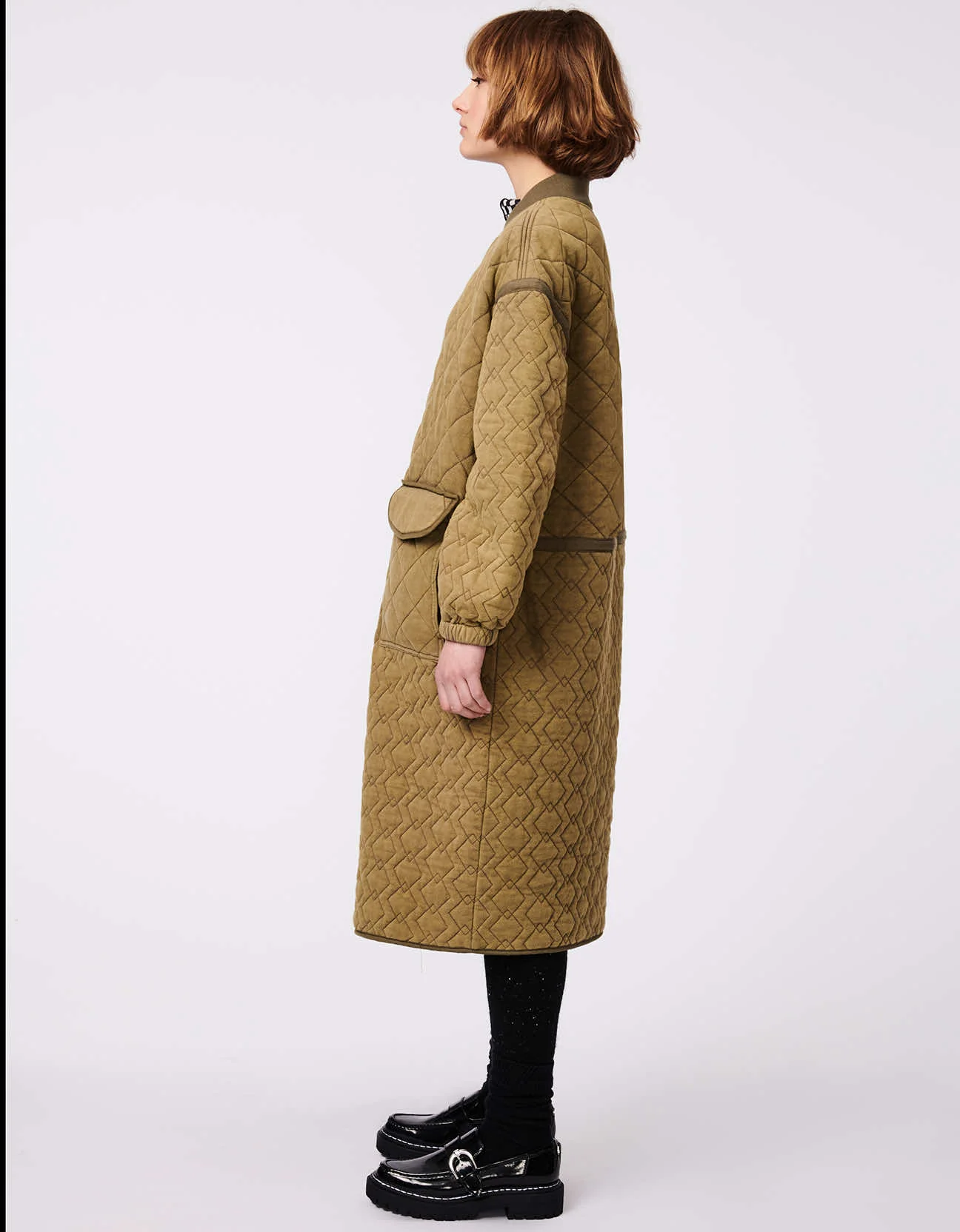 MIX-STICH LONG QUILTED COAT - Image 3