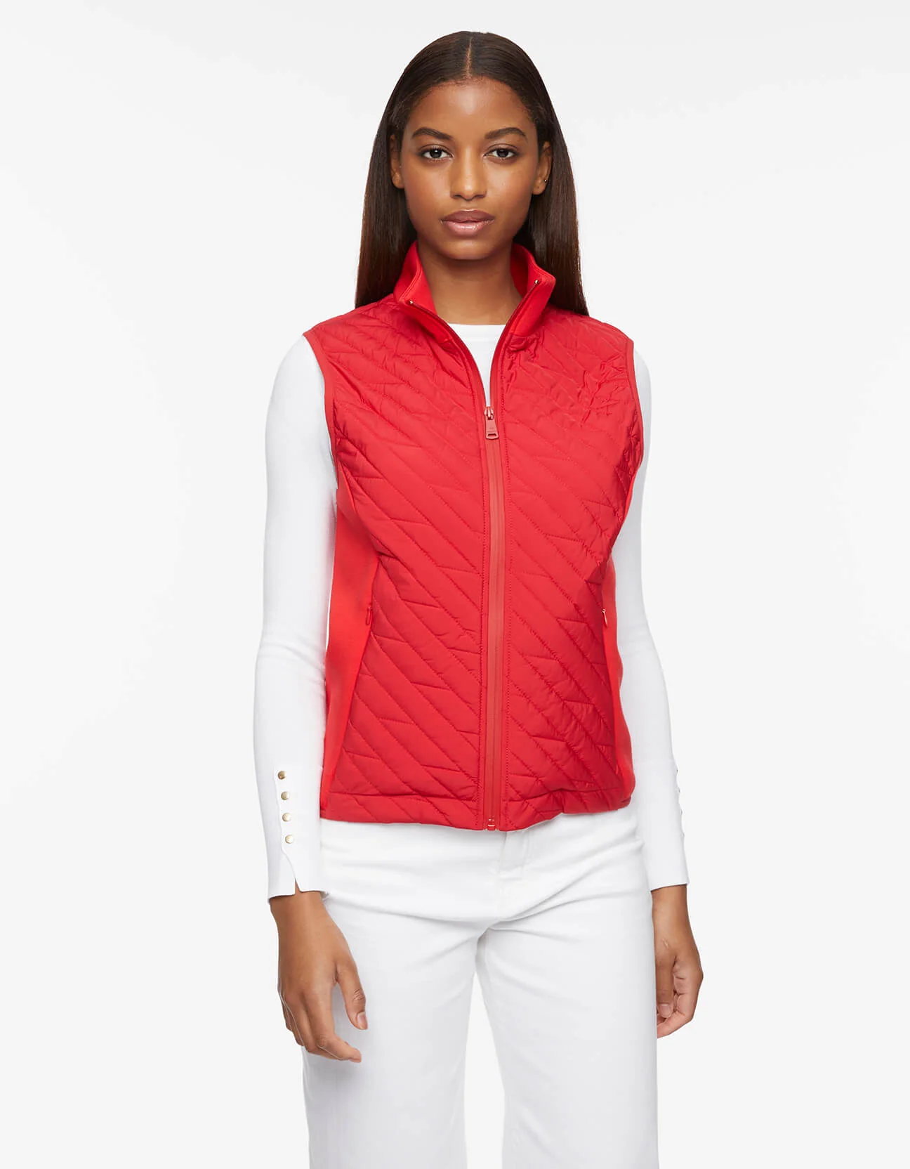 Mod Mix Neoprene Trim Puffer Vest - Image 3
