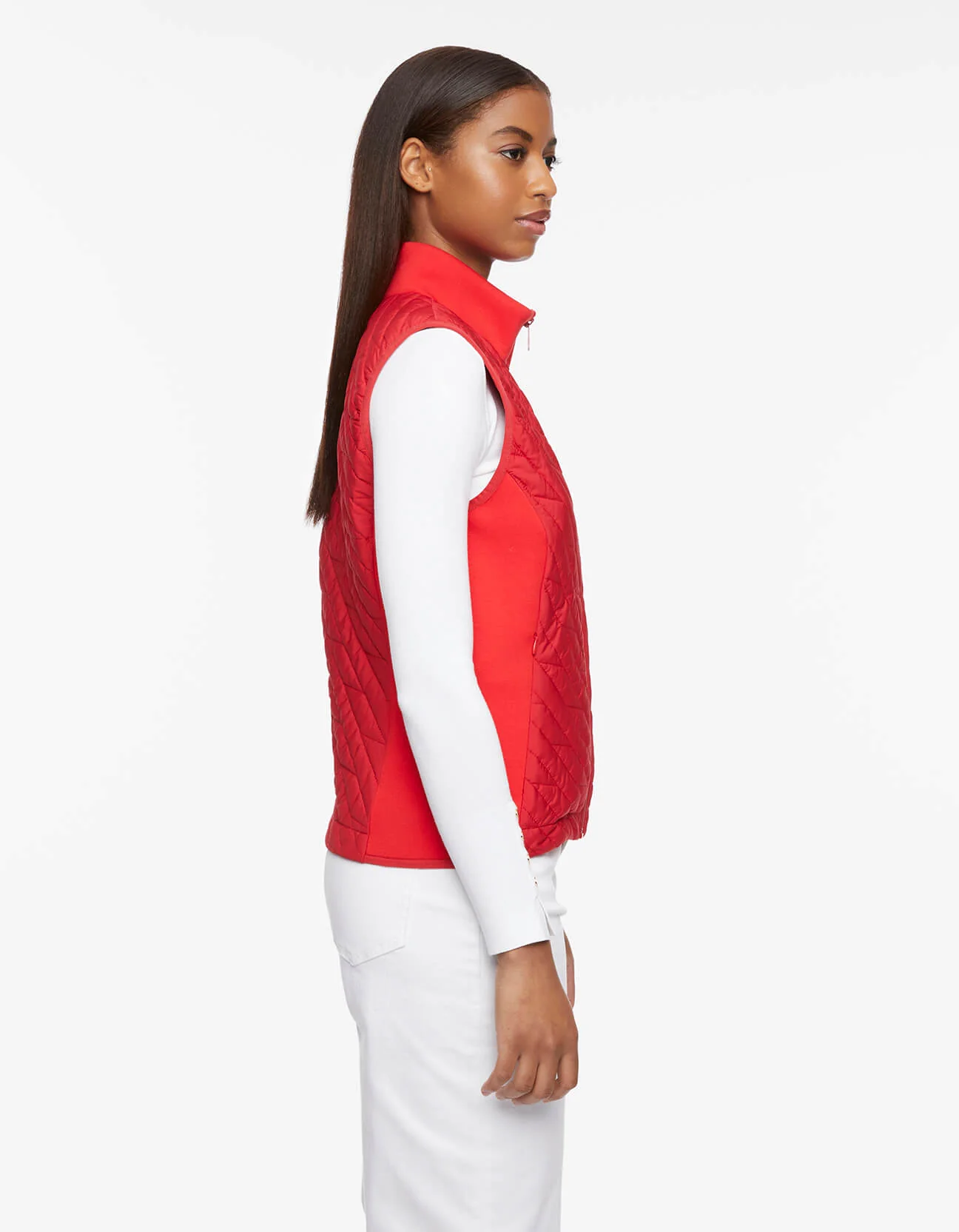 Mod Mix Neoprene Trim Puffer Vest - Image 4