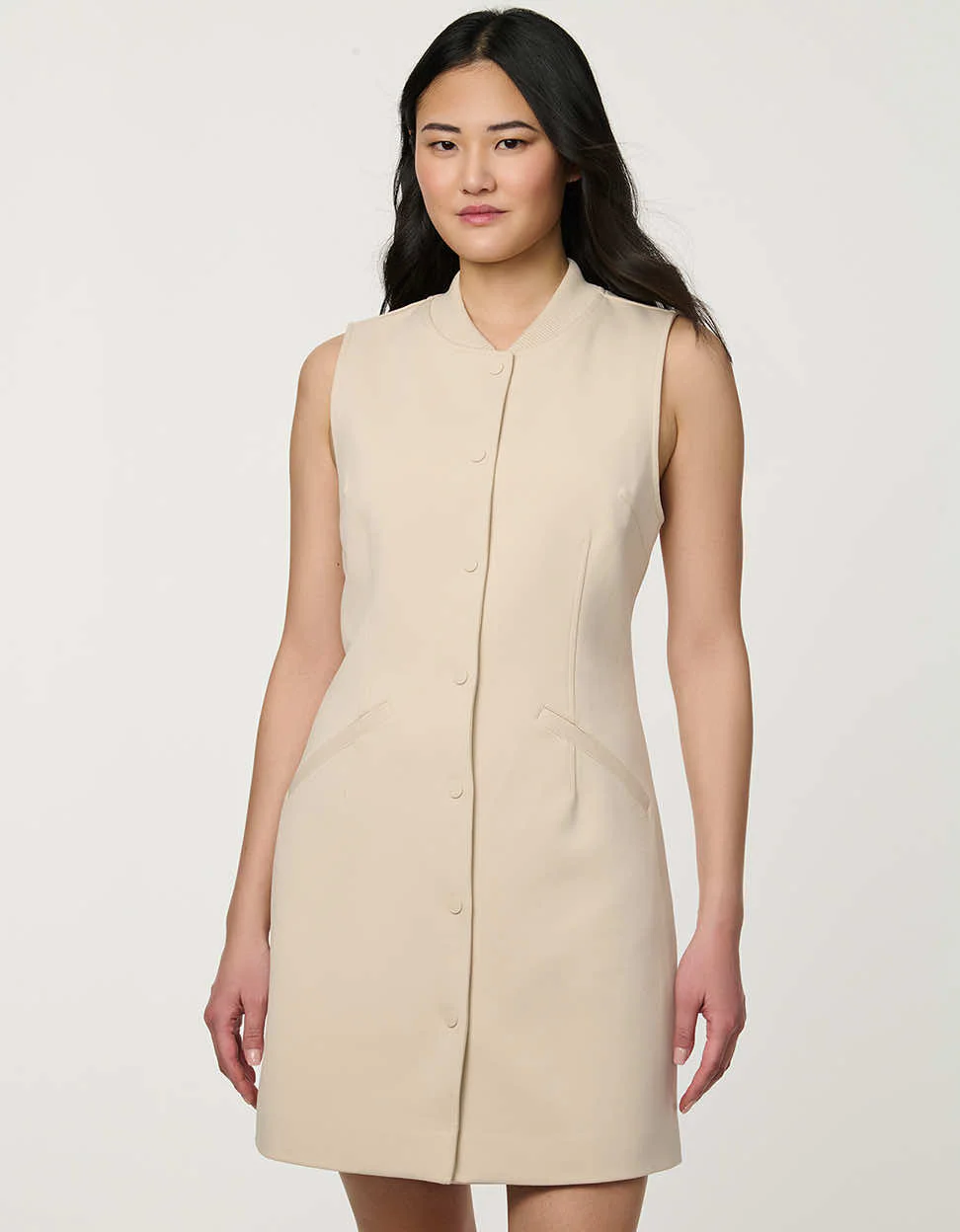 Modern Button Down Vest Dress