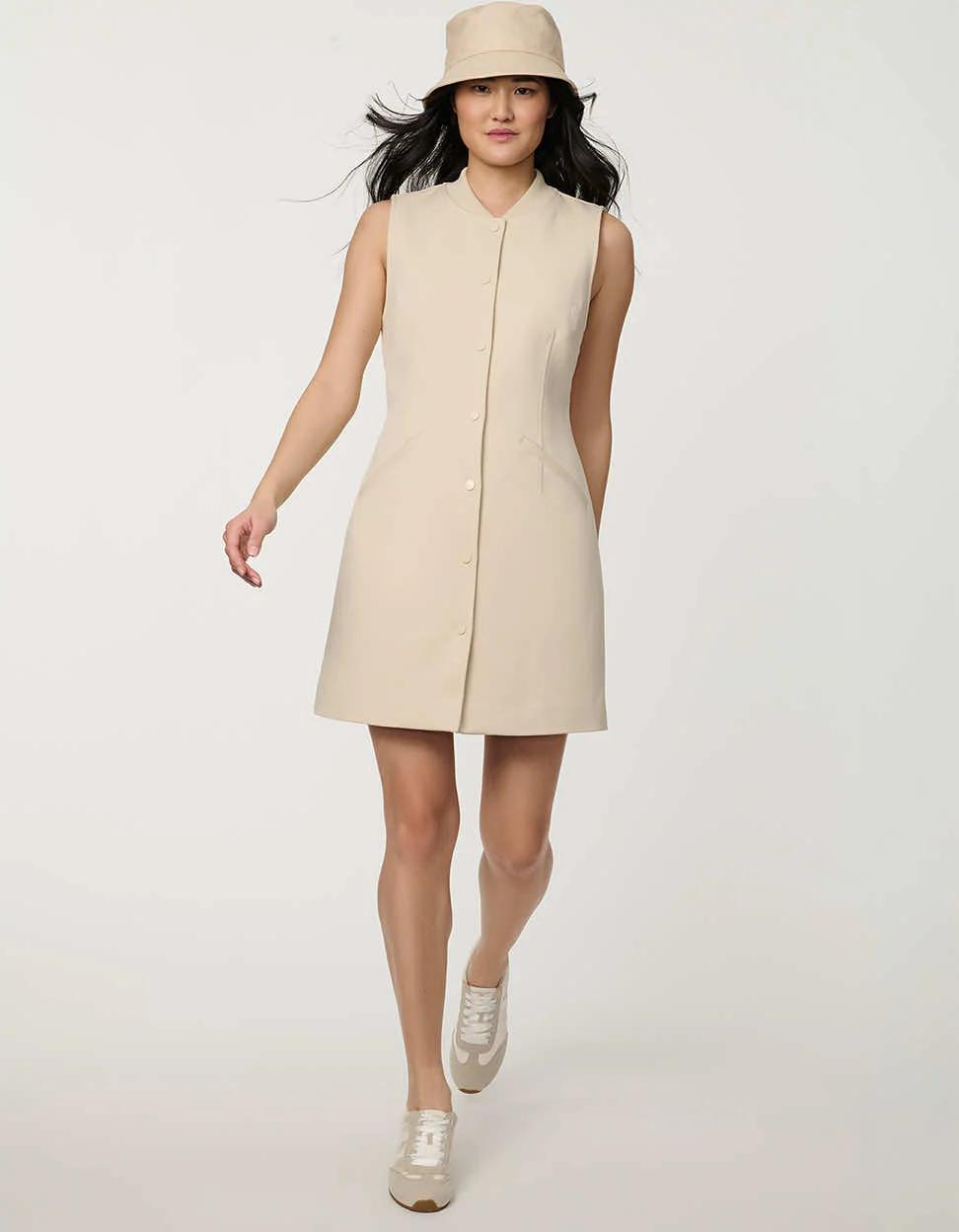 Modern Button Down Vest Dress - Image 2