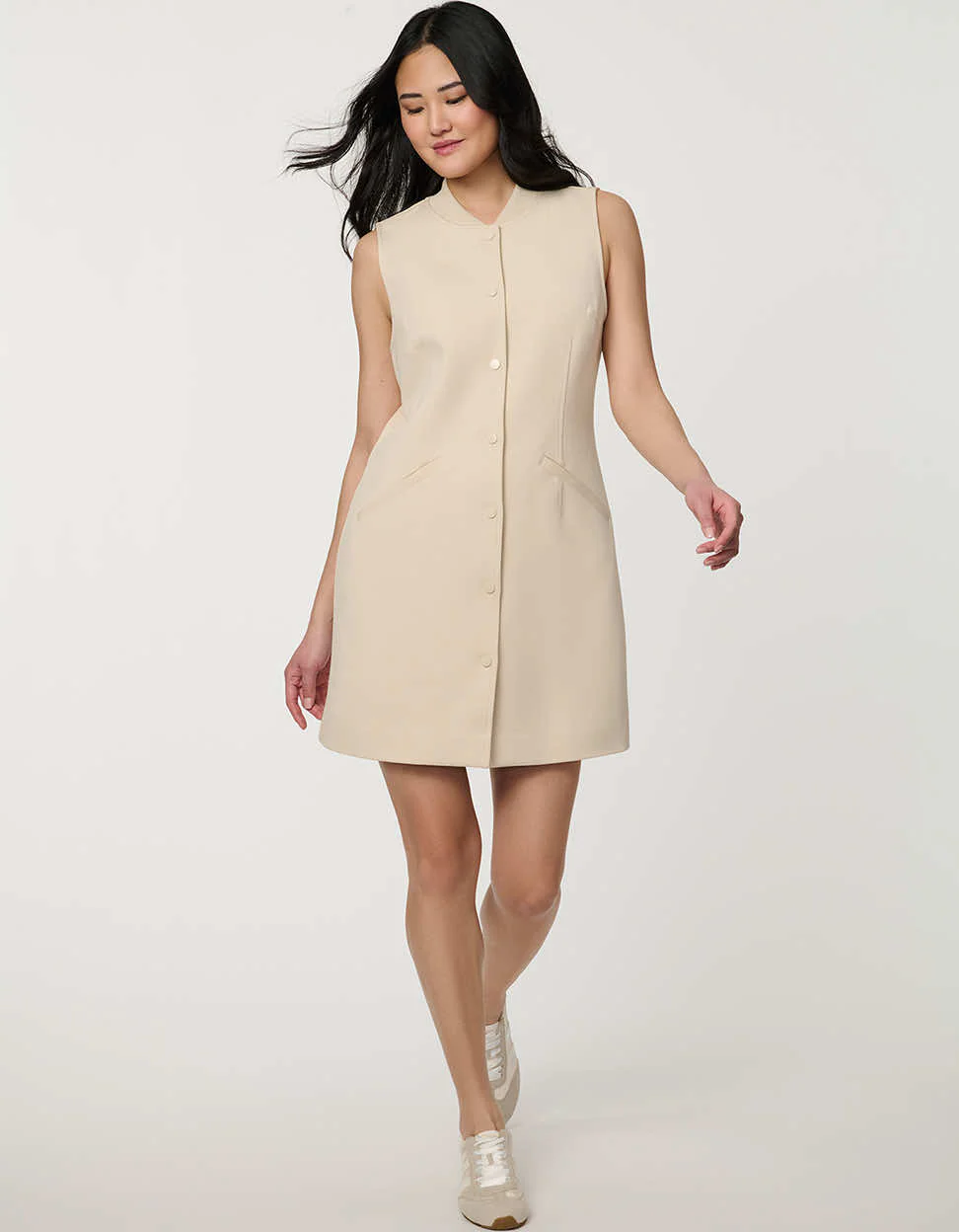 Modern Button Down Vest Dress - Image 4