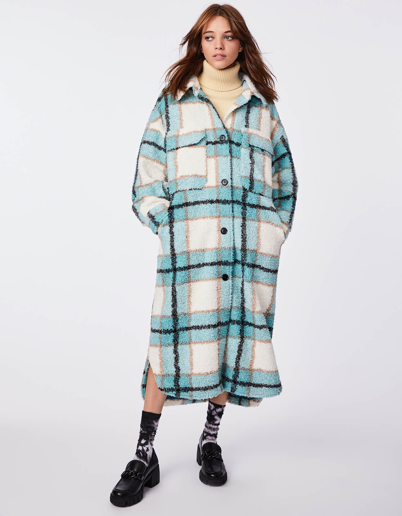 Plaid Unreal Teddy Shacket - Image 3
