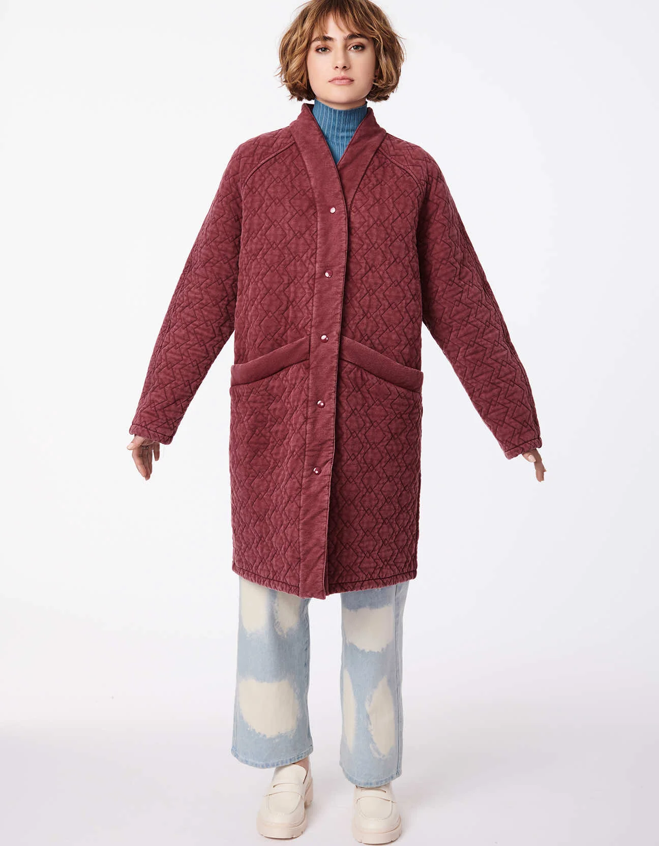 Playful Pattern Long Winter Coat - Image 2
