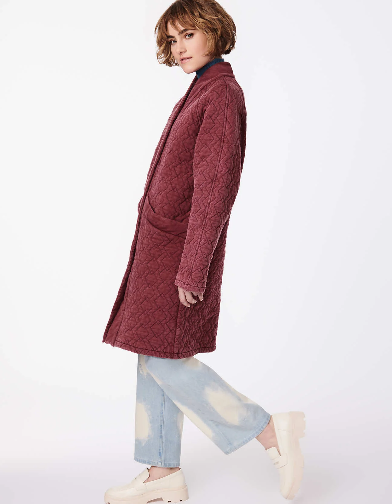 Playful Pattern Long Winter Coat - Image 3