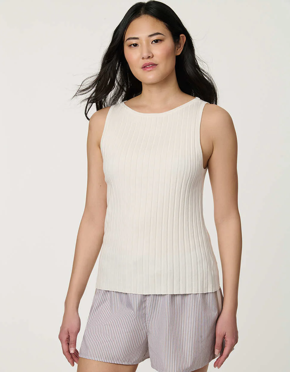 Ribbed Boatneck Knit Tank - Image 2