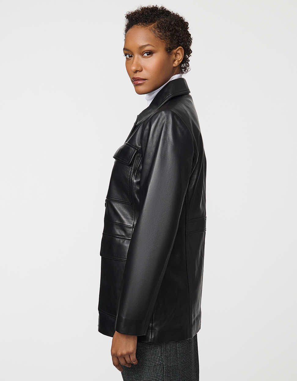 Sinclair Leather Shirt Jacket - Image 4