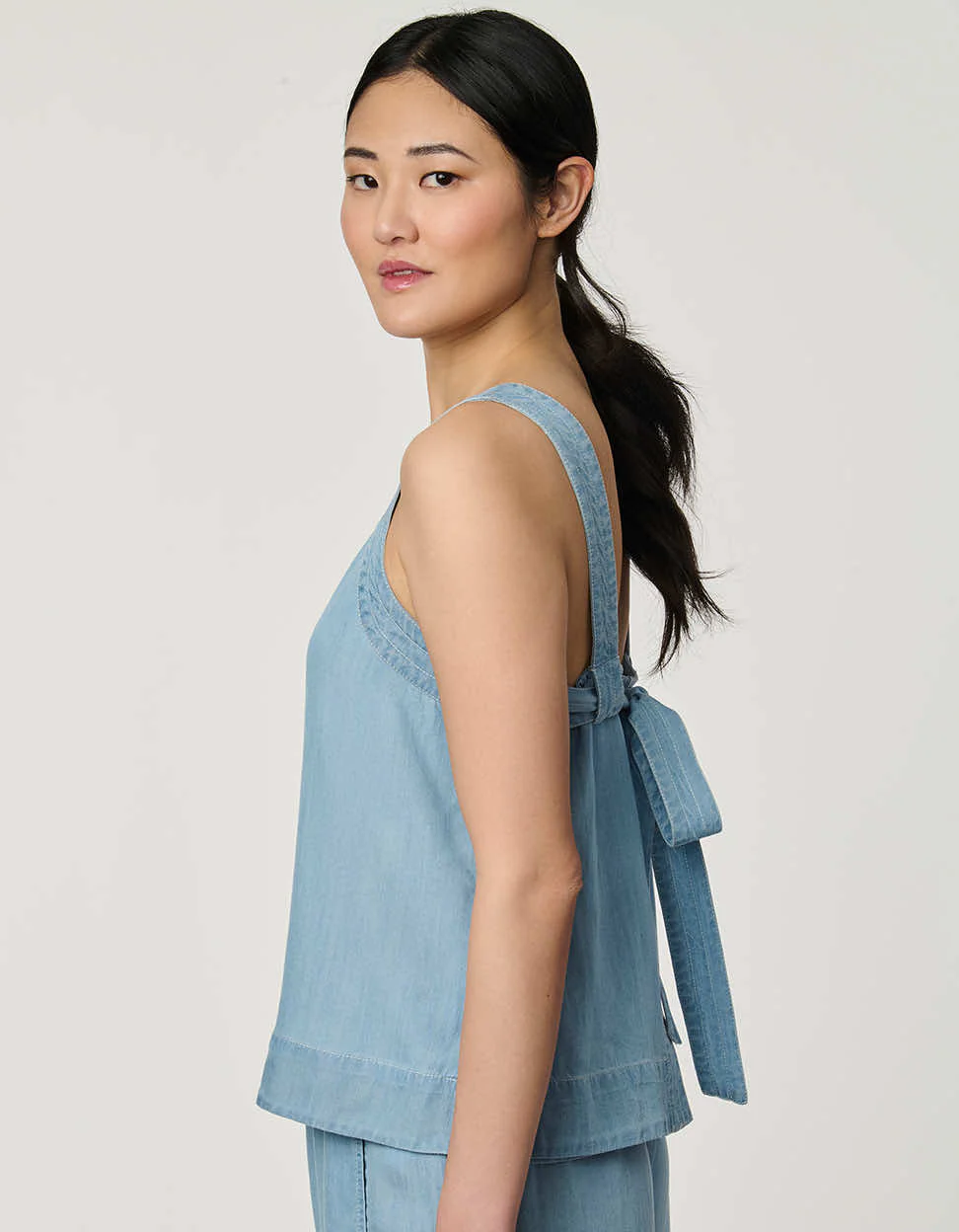 Soft Denim Tie-Back Tank - Image 4