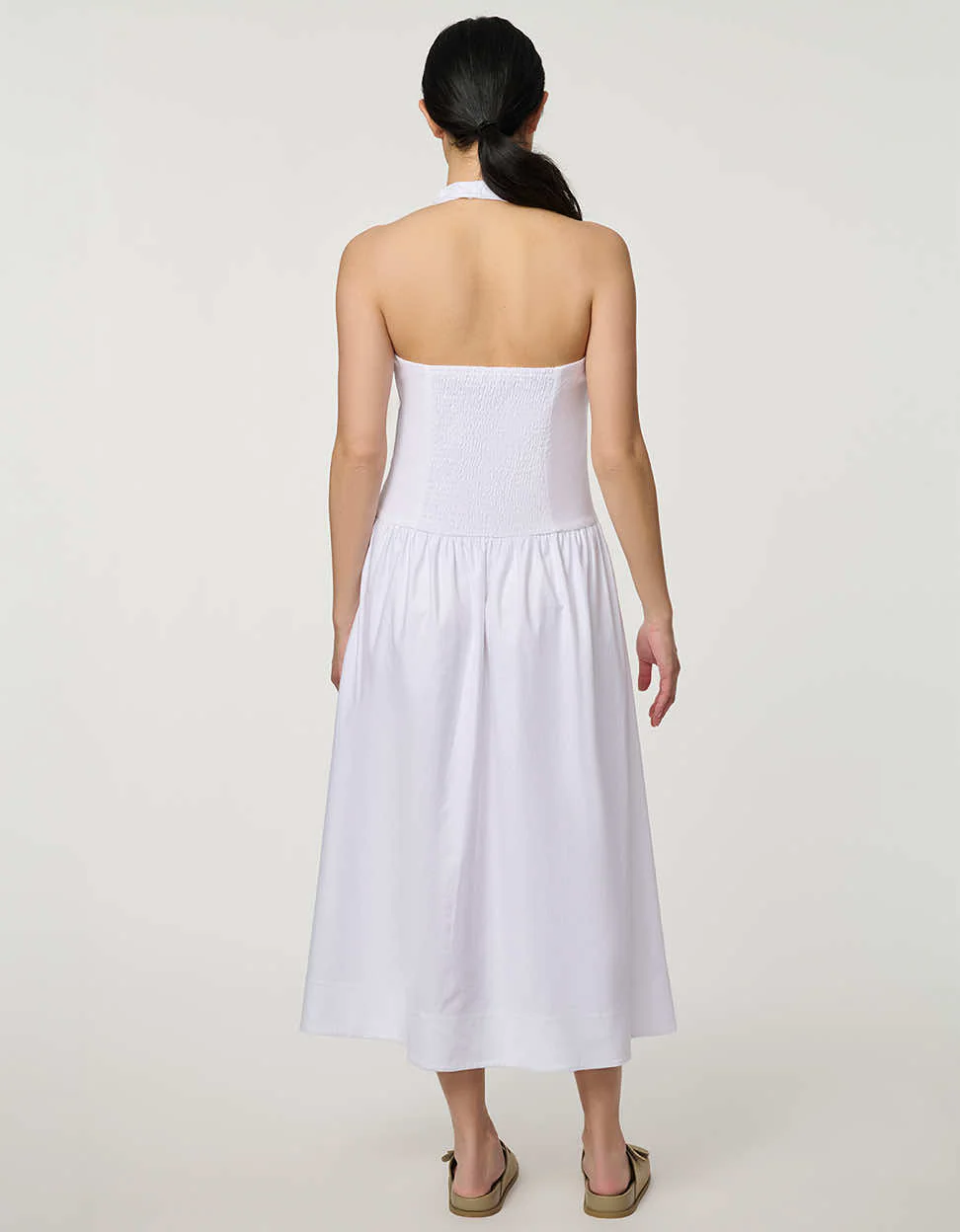 Stretch Linen Halter Dress - Image 5