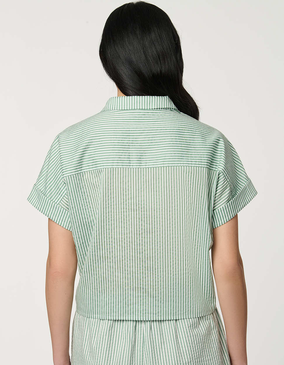 Striped Poplin Popover Top - Image 5