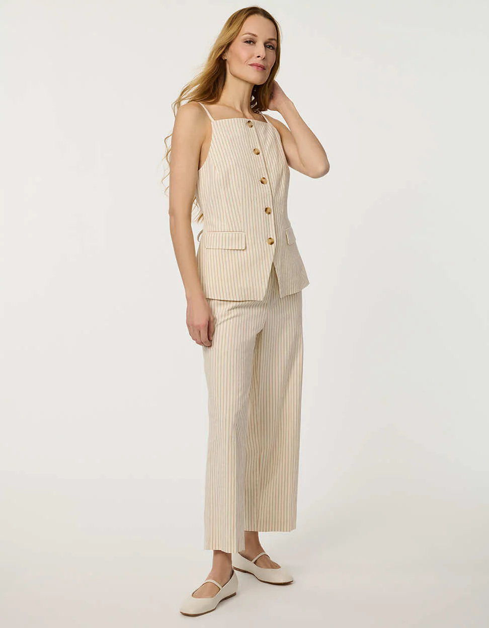 Striped Seersucker Cropped Pant - Image 2