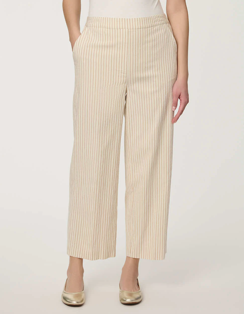 Striped Seersucker Cropped Pant - Image 3