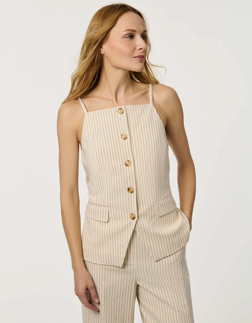 Striped Seersucker Waistcoat - Image 4