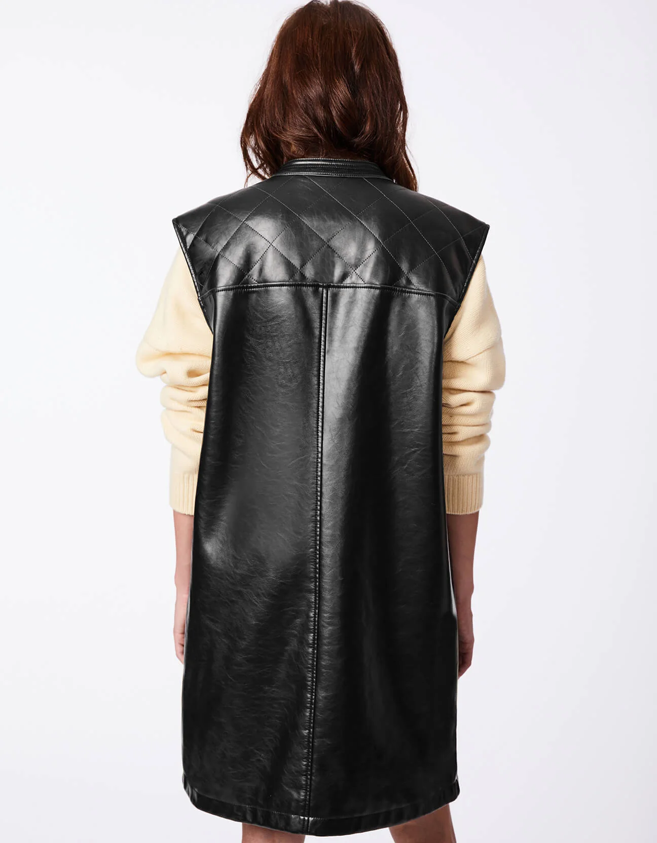 VEGAN LEATHER VEST COAT - Image 5