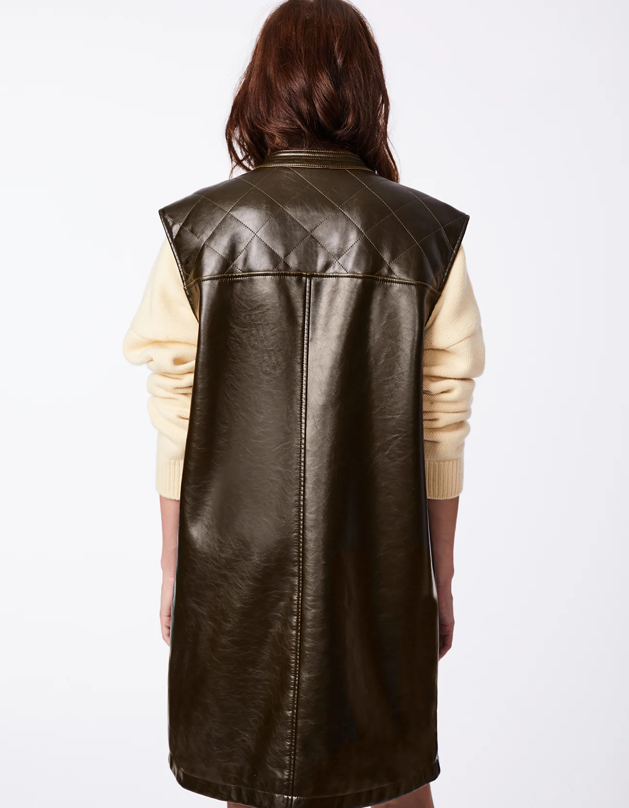 VEGAN LEATHER VEST COAT - Image 3