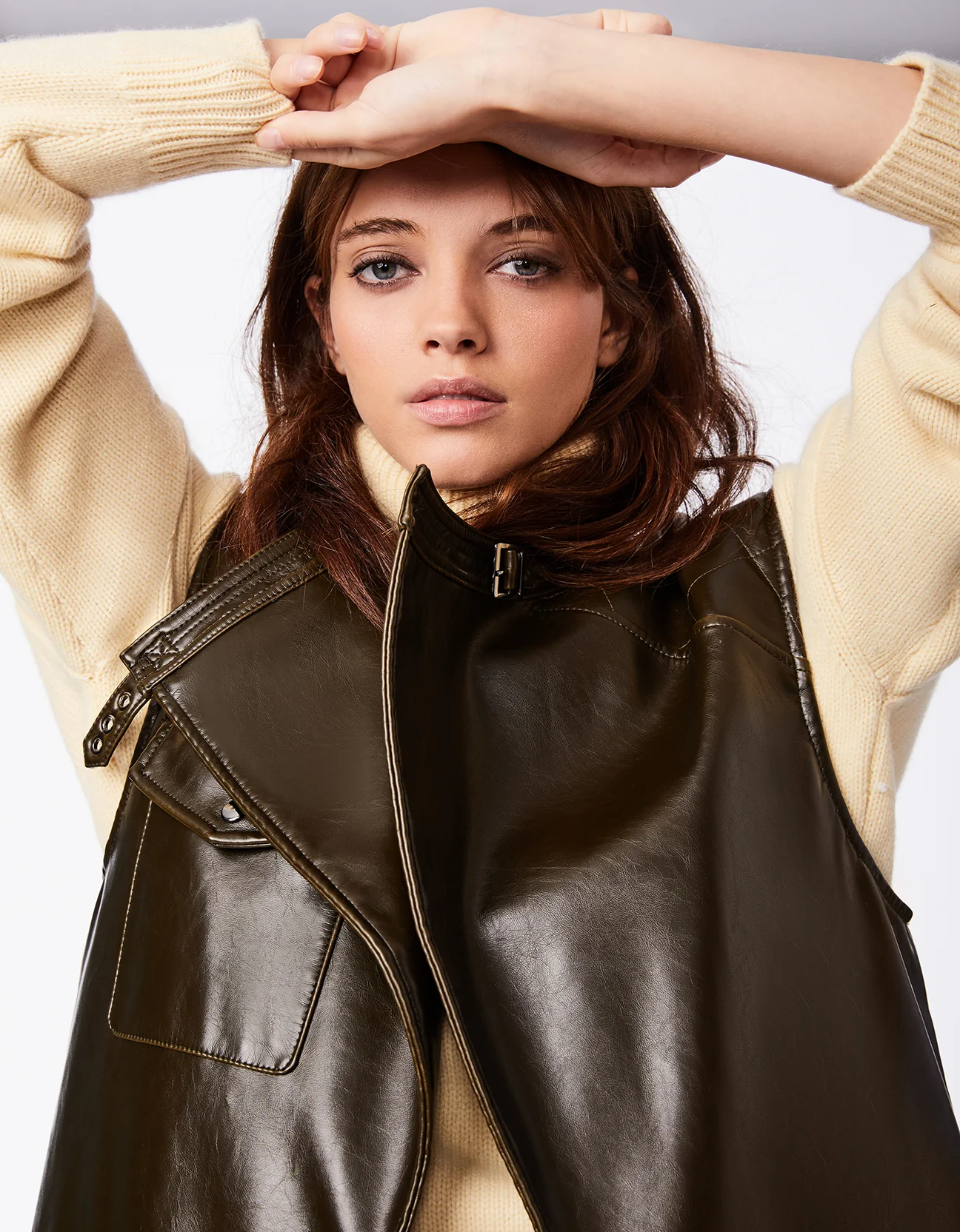VEGAN LEATHER VEST COAT - Image 5