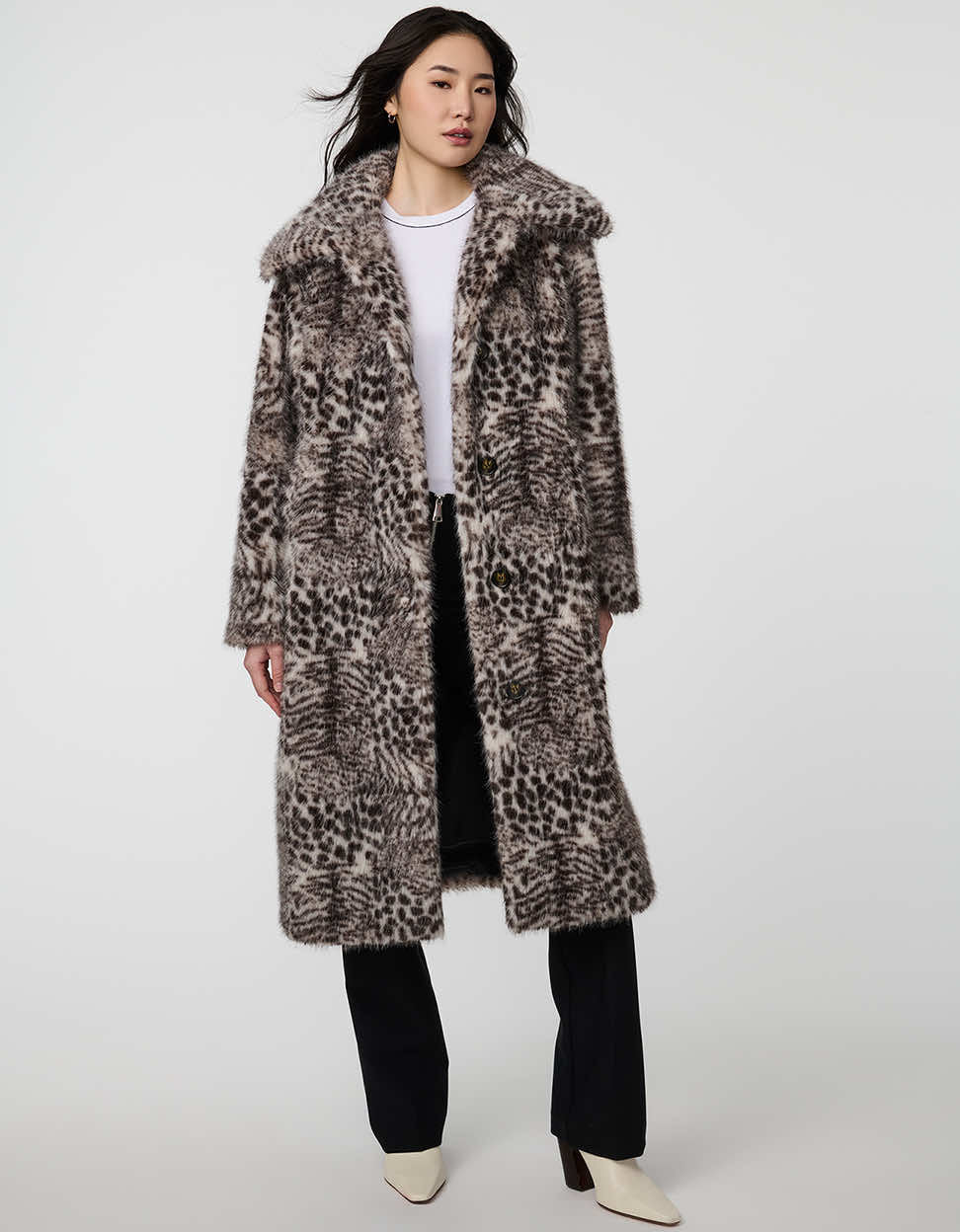 Vesper Leopard Print Faux Fur Coat - Image 3