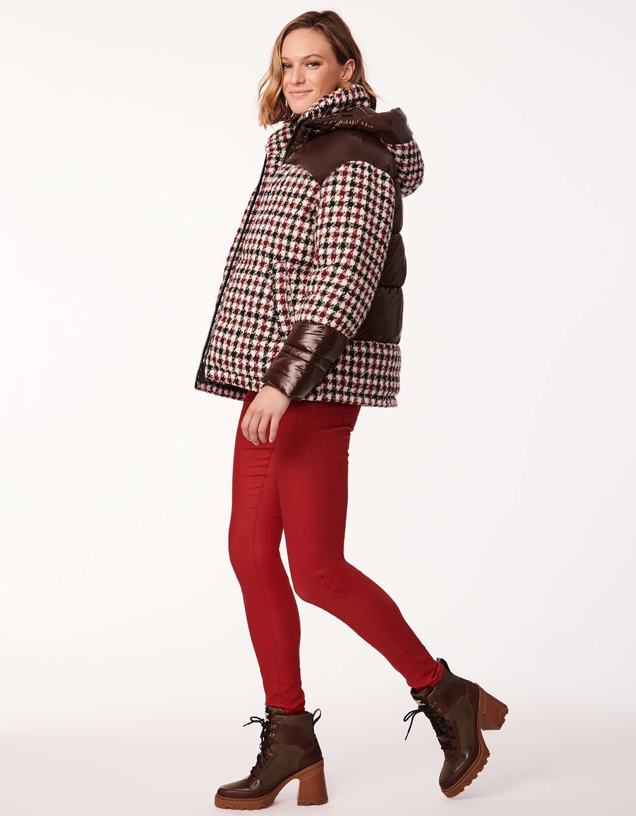 Winter Houndstooth Puffer Jacket - Image 2