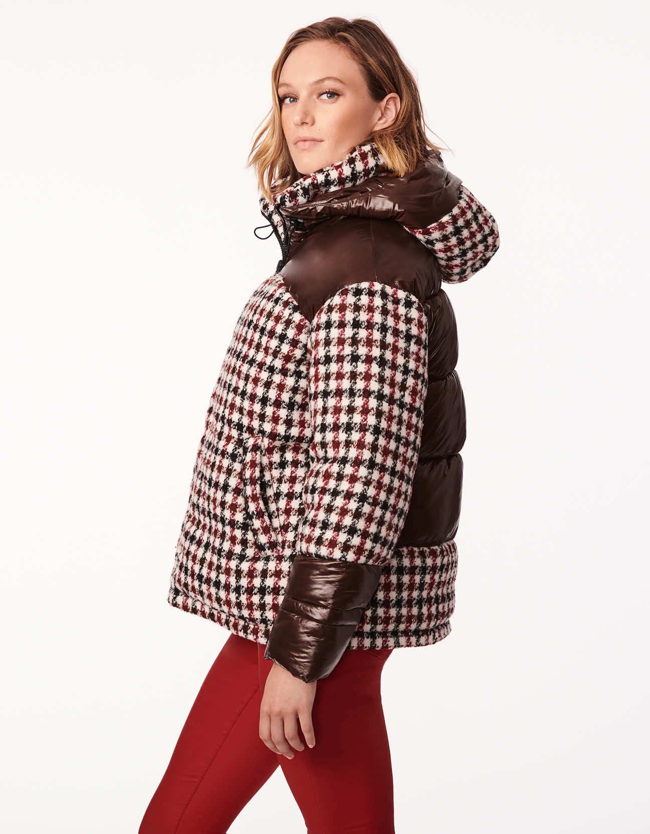 Winter Houndstooth Puffer Jacket - Image 3
